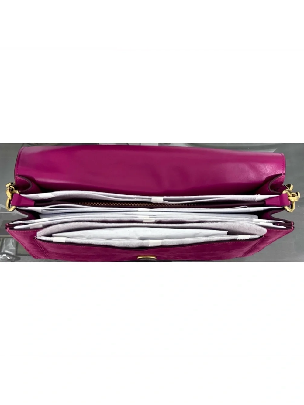 COACH Tabby Suede Shoulder Bag 36, DARK FUCHSIA‎